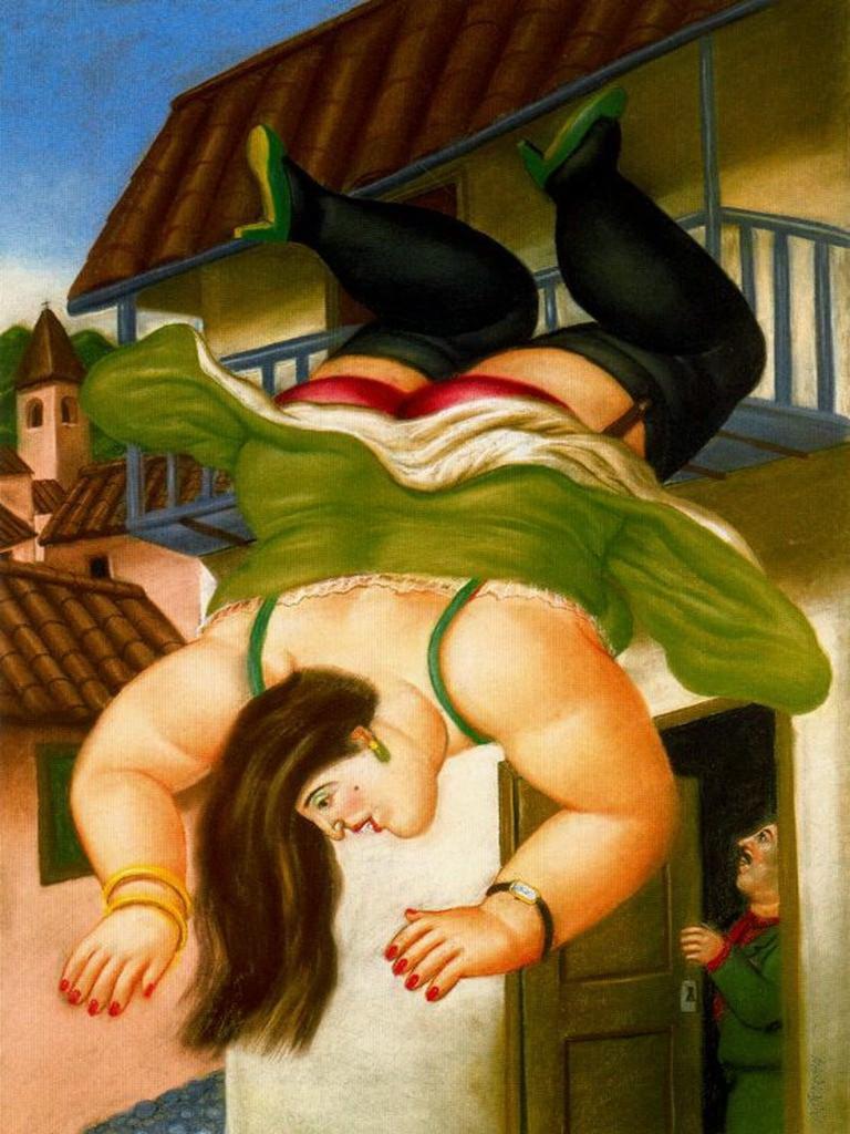 Mujer cayendo de un balcon Fernando Botero Oil Paintings